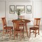 International Concepts 42 in. Solid Wood Round Dual Drop Leaf Dining Table with 4 Chairs in Distressed Oak K42-42DL-C10-4 - alternate 2